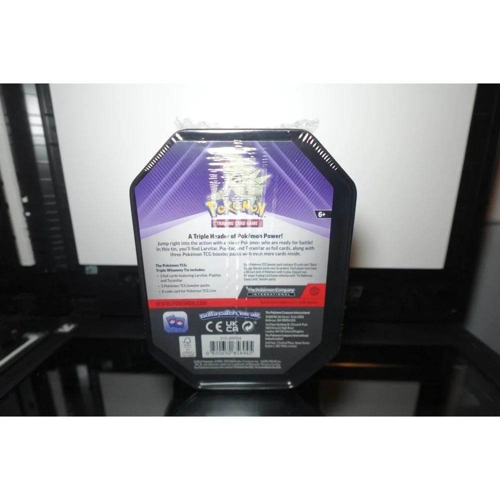 Pokemon TCG 2024 Tyranitar Metal Tin with 3 Foil Cards 3 Boosters & Online Code